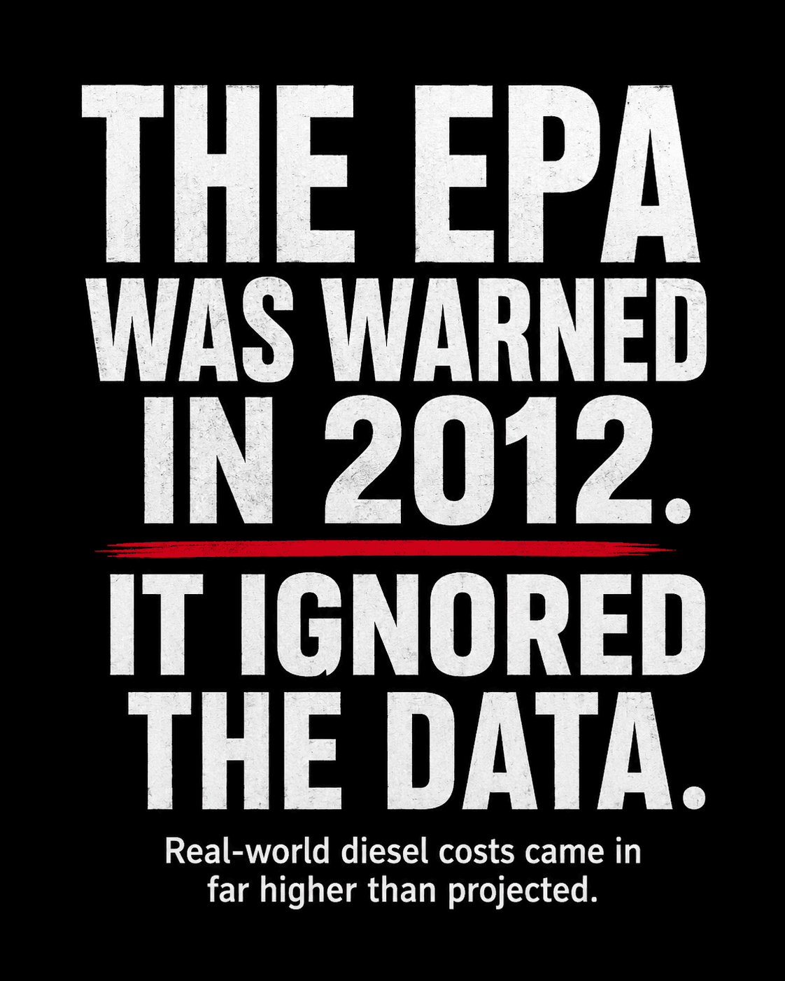 The EPA was warned in 2012